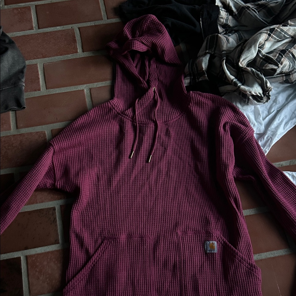 Carhartt Maroon Textured Hoodie